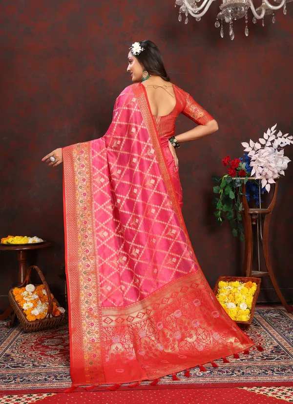 Red_Soft_Organza_Silk_With_Meenakari_Weaving_Design_Pallu_Saree