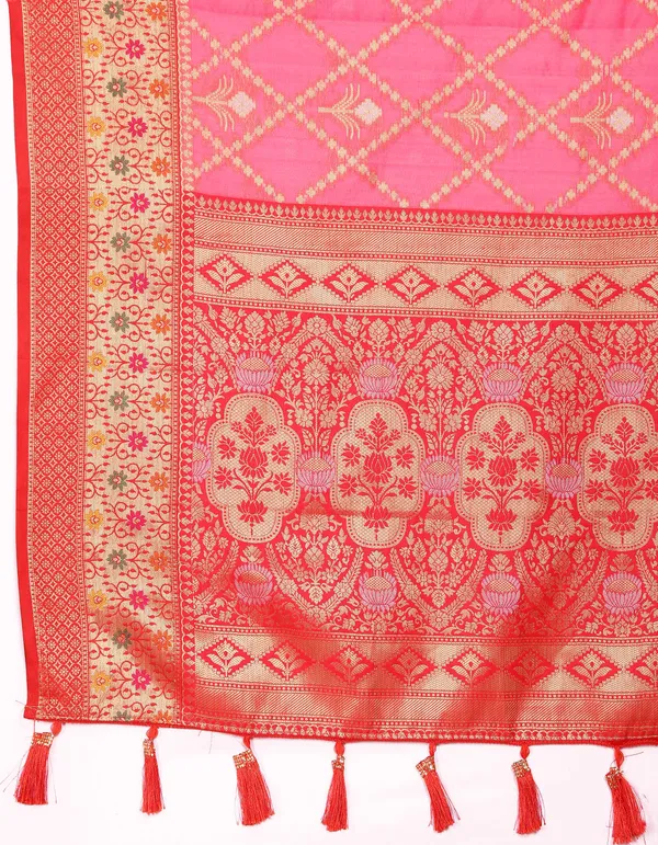 Red_Soft_Organza_Silk_With_Meenakari_Weaving_Design_Pallu_Saree