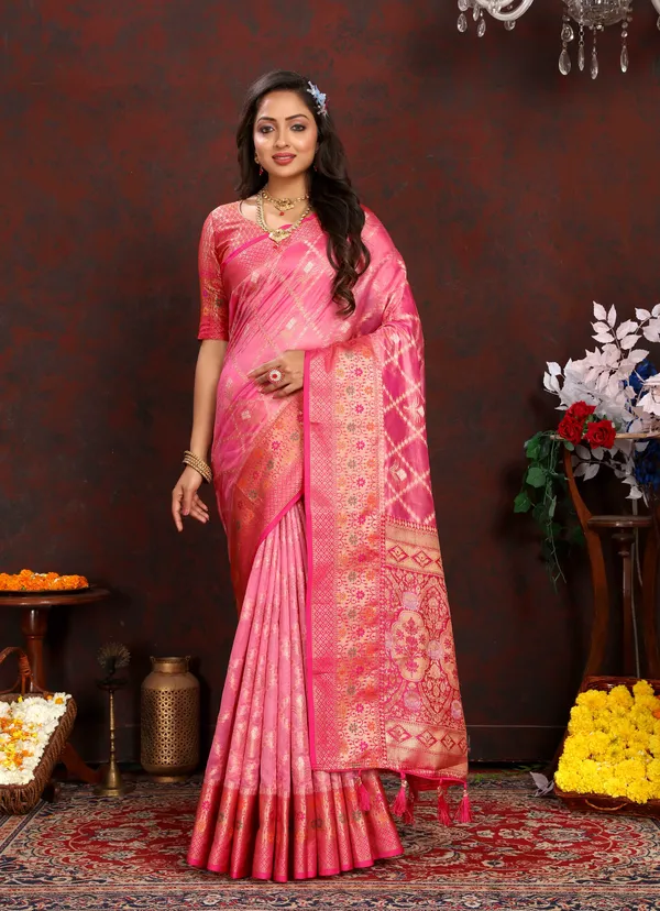 Pink_Soft_Organza_Silk_With_Meenakari_Weaving_Design_Pallu_Saree
