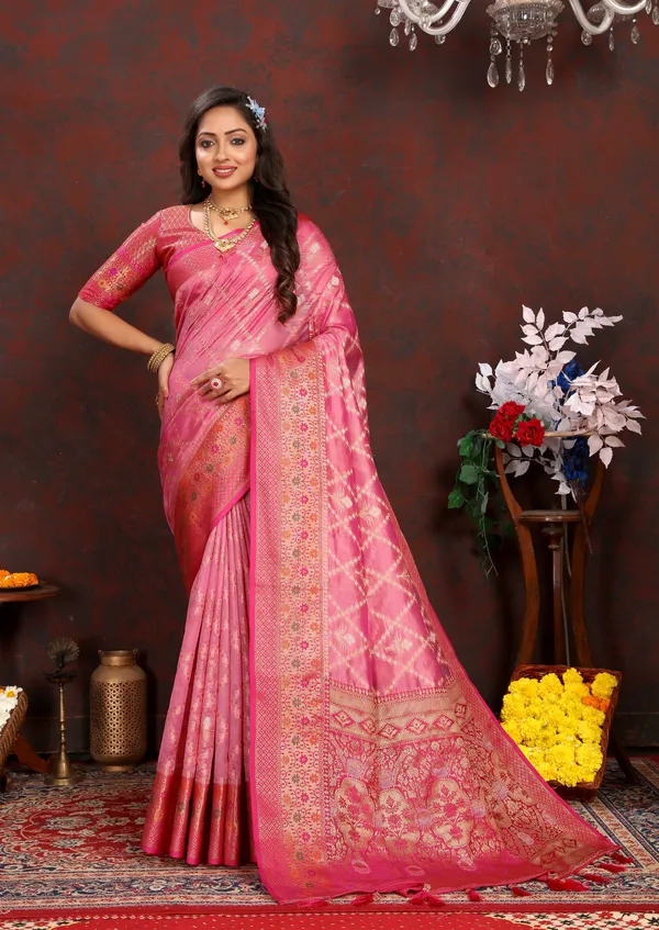 Pink_Soft_Organza_Silk_With_Meenakari_Weaving_Design_Pallu_Saree