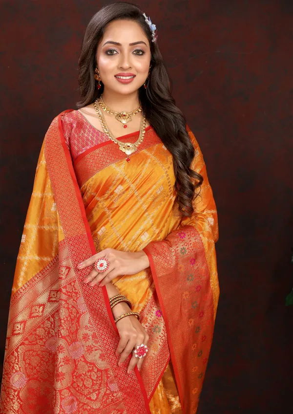 Yellow_Soft_Organza_Silk_With_Meenakari_Weaving_Design_Pallu_Saree