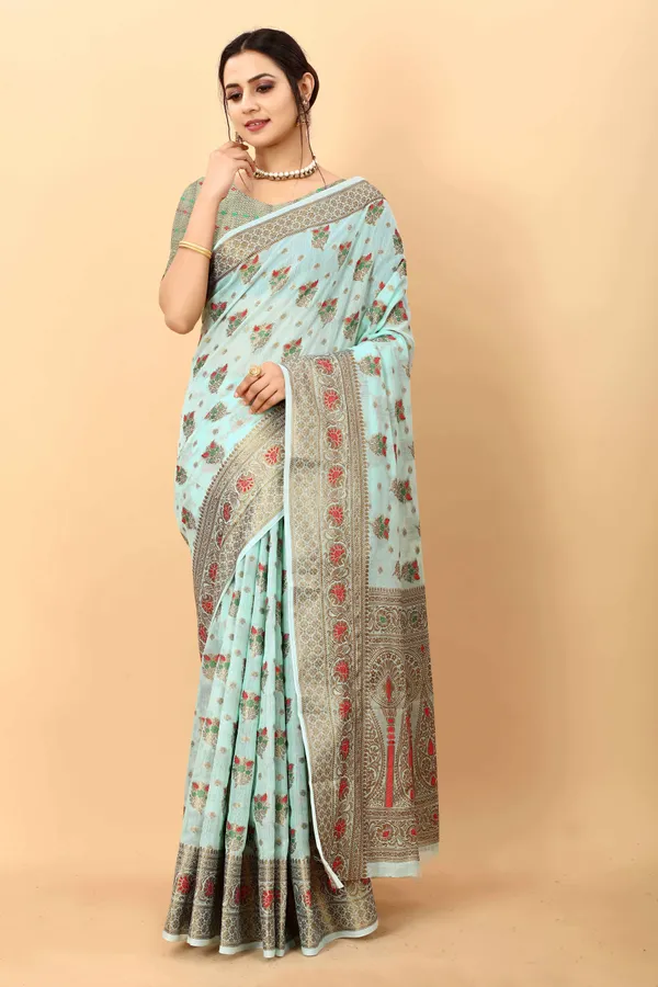 Sky_Blue_Amazing_Ethnic_Wear_Silk_Blended_Chanderi_Traditional_Saree