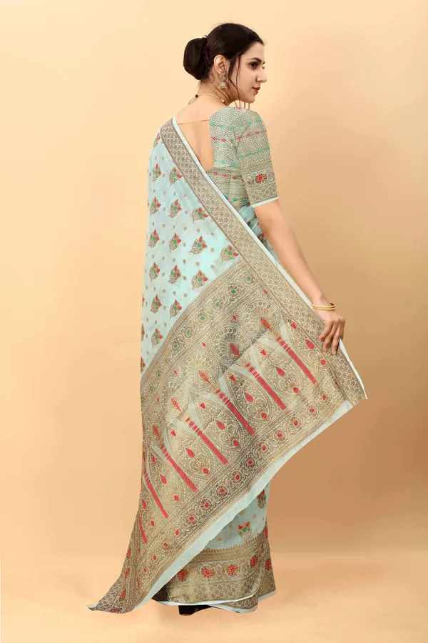 Sky_Blue_Amazing_Ethnic_Wear_Silk_Blended_Chanderi_Traditional_Saree