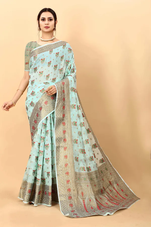 Sky_Blue_Amazing_Ethnic_Wear_Silk_Blended_Chanderi_Traditional_Saree
