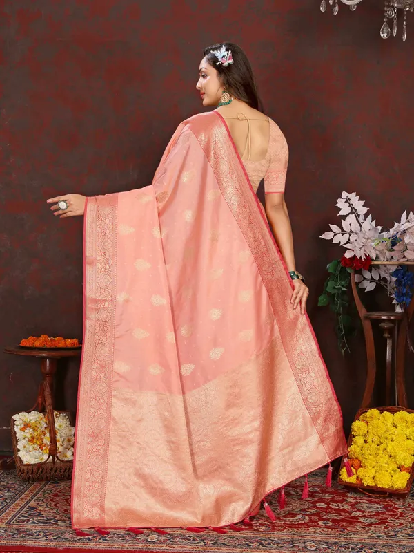 Peach_Soft_Katan_Silk_With_Zari_Weaving_Design,_Rich_Zari_Weaving_Pallu_Saree