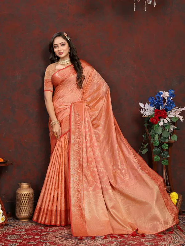 Orange_Soft_Katan_Silk_With_Zari_Weaving_Design,_Rich_Zari_Weaving_Pallu_Saree