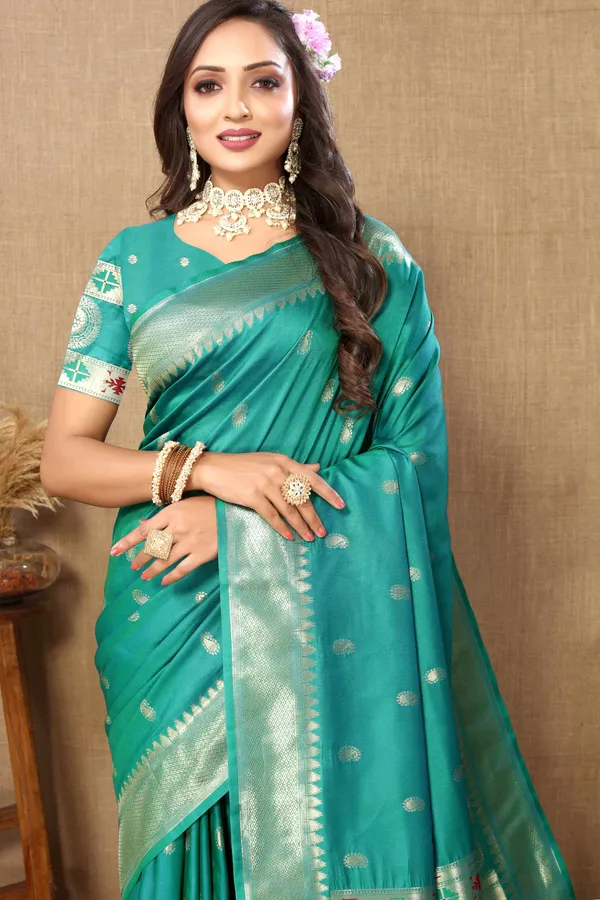 Sea_Green_Soft_Katan_Silk_With_Zari_Weaving_Design,_Rich_Zari_Weaving_Pallu_Saree