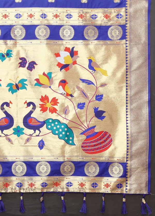 Blue_Soft_Paithani_Silk_With_Zari_Weaving_Design_Pallu_Saree