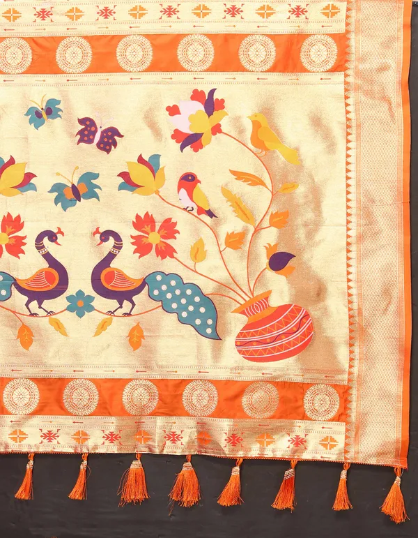 Orange_Soft_Paithani_Silk_With_Zari_Weaving_Design_Pallu_Saree
