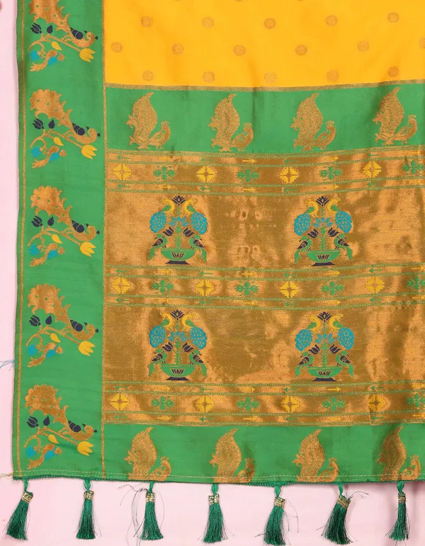 Yellow_Soft_Paithani_Silk_With_Zari_Weaving_Design_Pallu_Saree
