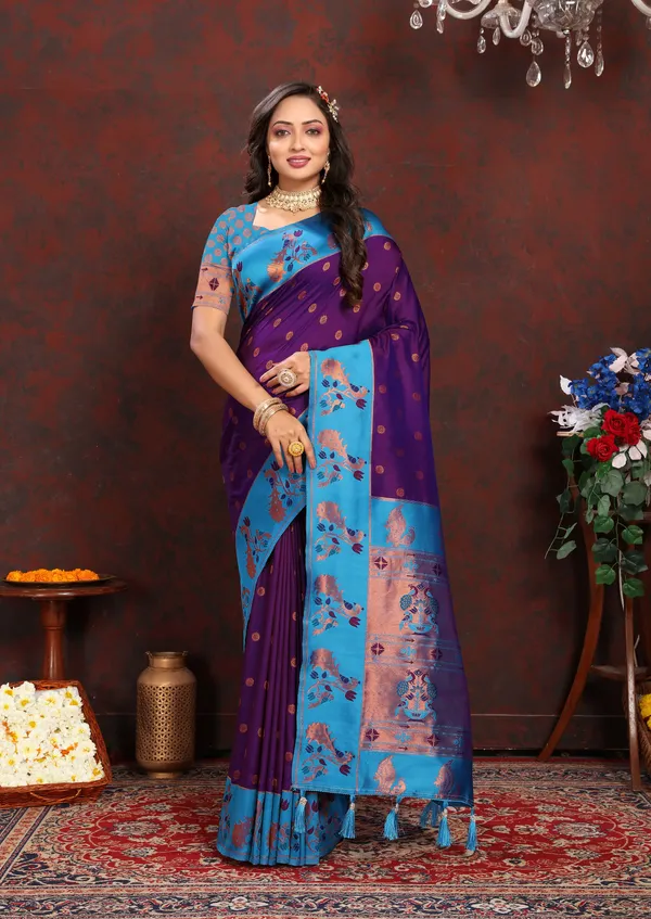 Majenta_Soft_Paithani_Silk_With_Zari_Weaving_Design_Pallu_Saree