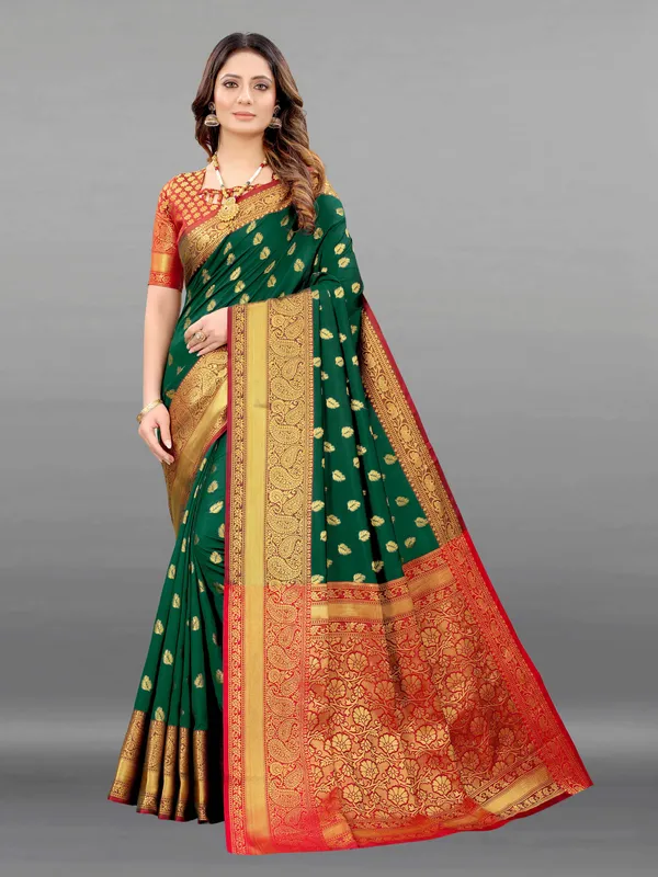 Bottal_Green_Amazing_Ethnic_Wear_Silk_Traditional_Saree