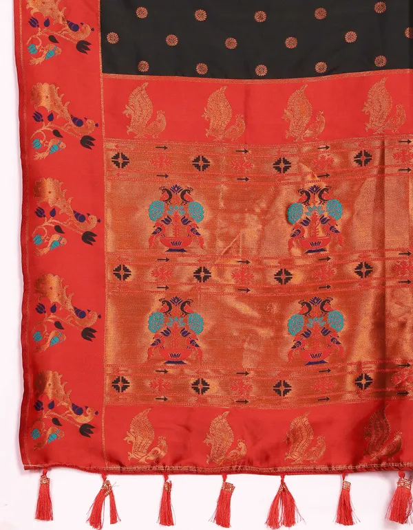 Black_Soft_Paithani_Silk_With_Zari_Weaving_Design_Pallu_Saree