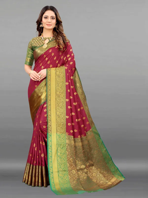 Maroon_Amazing_Ethnic_Wear_Silk_Traditional_Saree