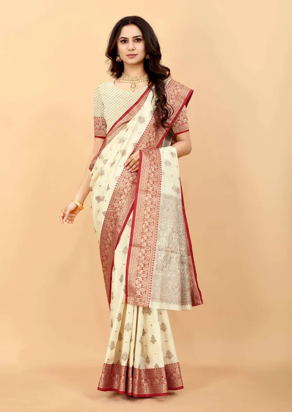 Cream_Amazing_Ethnic_Wear_Silk_Traditional_Saree
