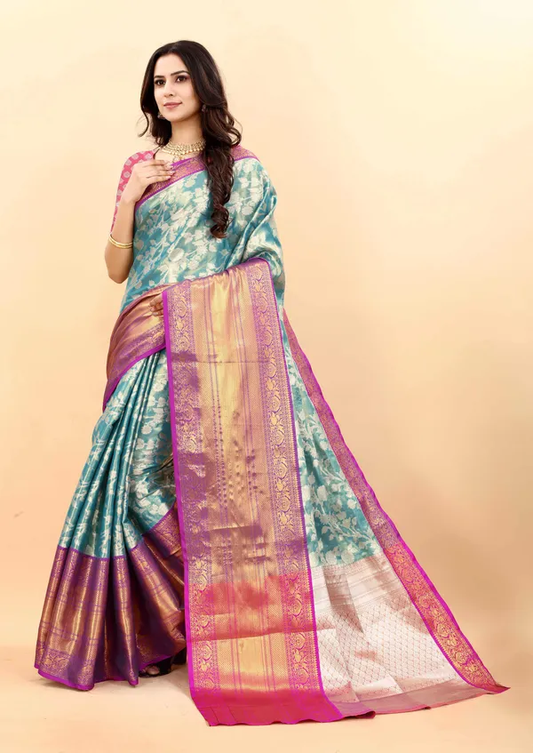 Sky_Blue_Amazing_Ethnic_Wear_Silk_Blended_Kanjivaram_Traditional_Saree