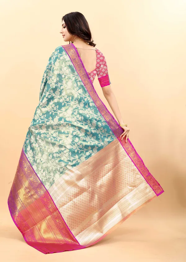 Sky_Blue_Amazing_Ethnic_Wear_Silk_Blended_Kanjivaram_Traditional_Saree