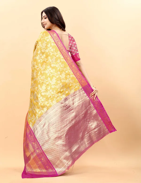 Yellow_Amazing_Ethnic_Wear_Silk_Blended_Kanjivaram_Traditional_Saree