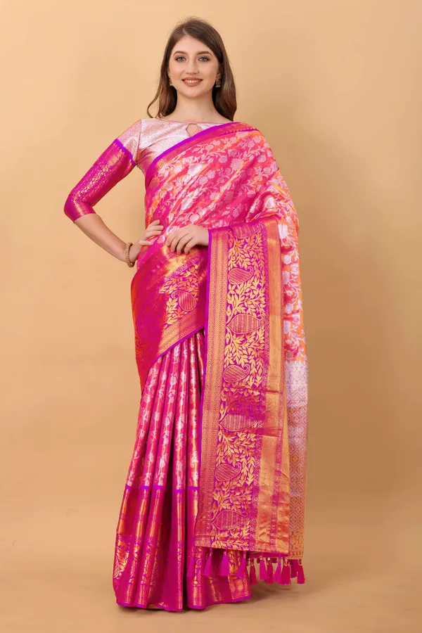 Pink_Amazing_Ethnic_Wear_Silk_Blended_Kanjivaram_Traditional_Saree