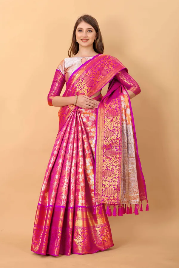 Pink_Amazing_Ethnic_Wear_Silk_Blended_Kanjivaram_Traditional_Saree