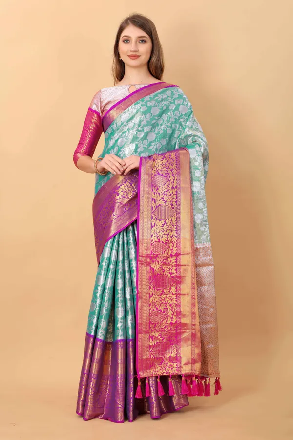 Sky_Blue_Amazing_Ethnic_Wear_Silk_Blended_Kanjivaram_Traditional_Saree