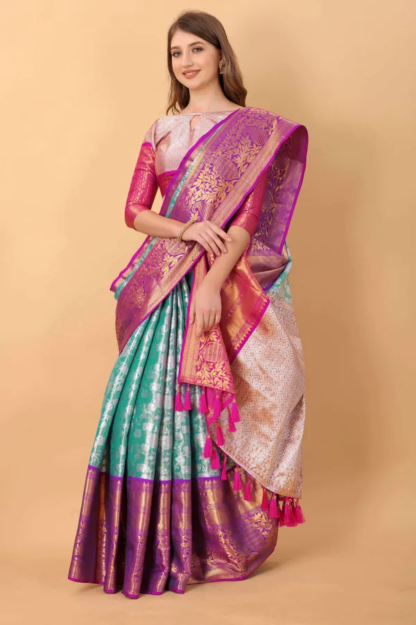 Sky_Blue_Amazing_Ethnic_Wear_Silk_Blended_Kanjivaram_Traditional_Saree