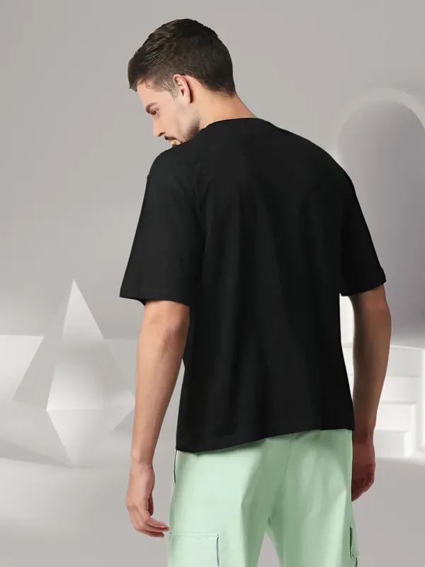 Men_Oversized_Front_Corner_Skull_Printed_Half_Sleeve_Pure_Cotton_T_Shirt
