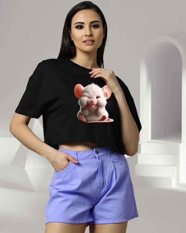 Women_Printed_Cute_Mouse_front_Oversized_Crop_Length_T-Shirt