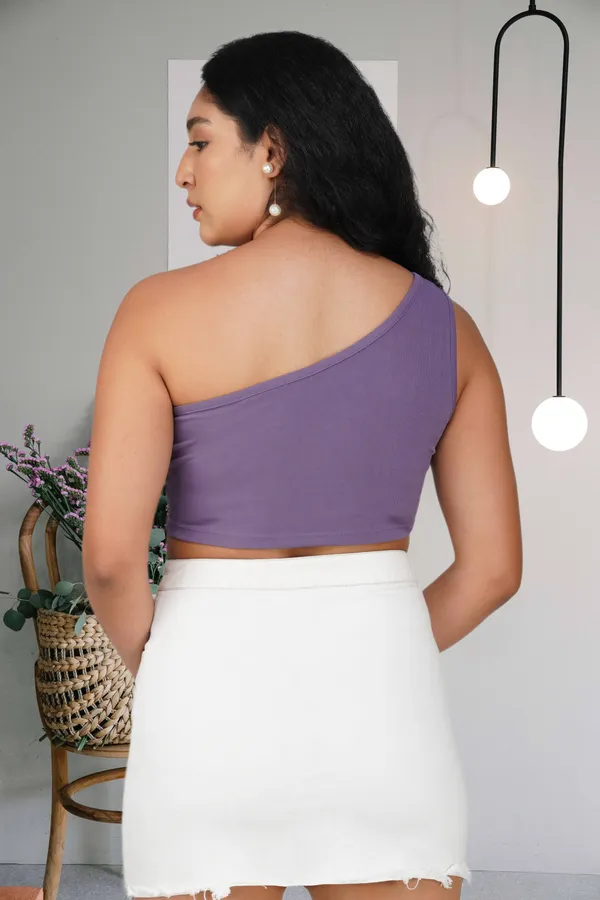Purple_Ribbed_Single_Shoulder_Cotton_Crop_Tank_Top_For_Women