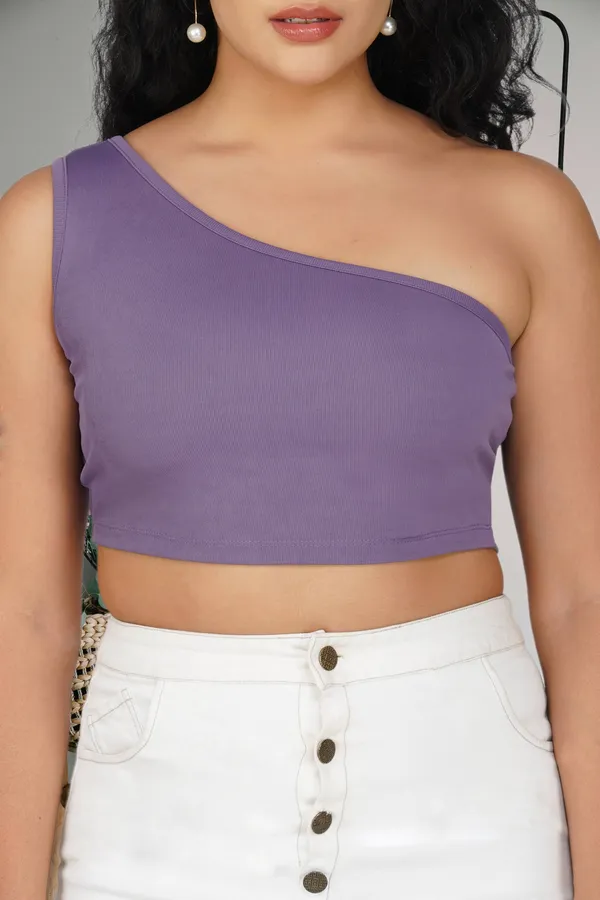Purple_Ribbed_Single_Shoulder_Cotton_Crop_Tank_Top_For_Women