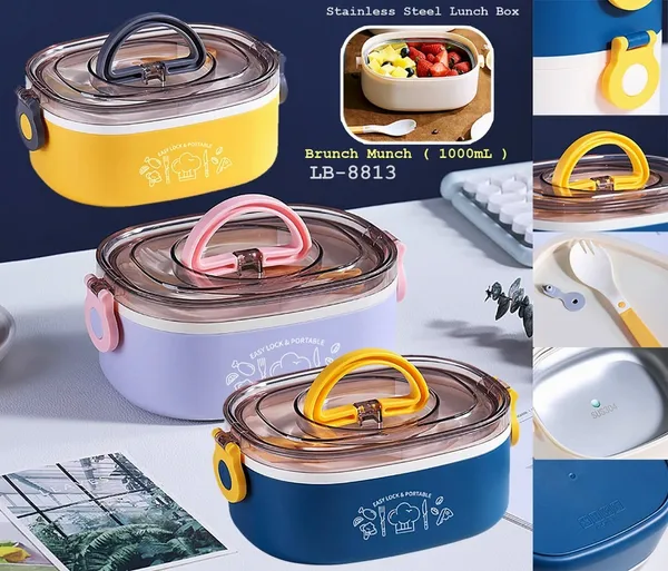 Light_Blue_Stainless_Steel_Lunch_Box_-_Single_Compartment,_Microwave_Safe_(600Ml)