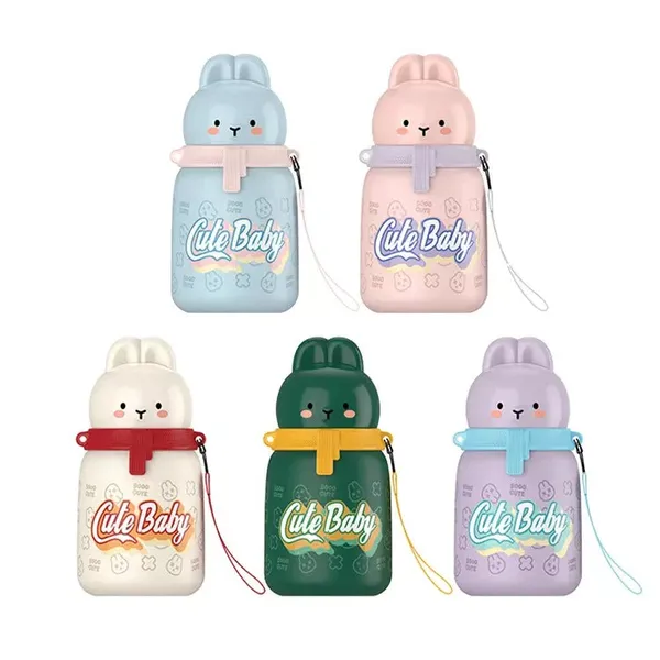 Green_Cute_Winter_Bunny_Style_Stainless_Steel_Children_Water_Bottle_(350Ml)