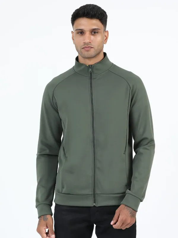 Olive_Green_Polyester_Zip-Up_Jacket_For_Men_|_Regular_Fit__With_Side_Pockets_|_Cruze_French_Poly_Blend_Theme