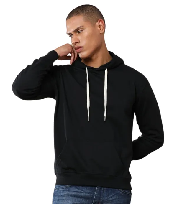Charcoal_Melange_Cotton_Fleece_Hoodie_Sweatshirt_For_Men