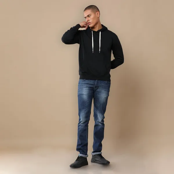 Charcoal_Melange_Cotton_Fleece_Hoodie_Sweatshirt_For_Men
