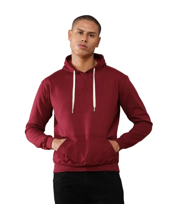Maroon_Cotton_Fleece_Hoodie_Sweatshirt_For_Men