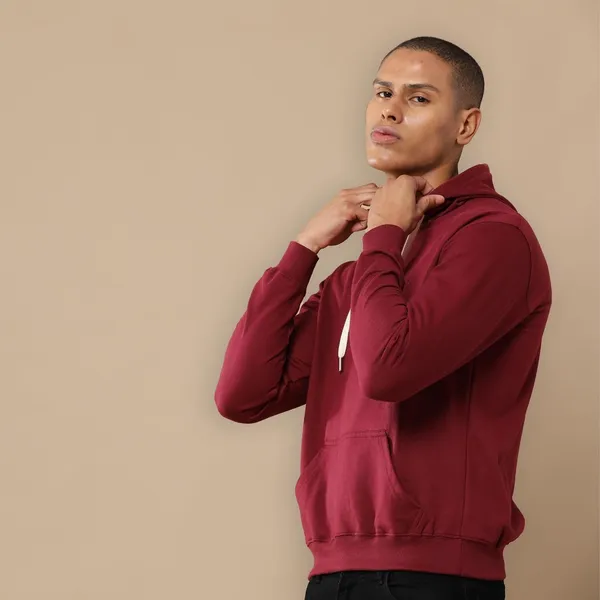 Maroon_Cotton_Fleece_Hoodie_Sweatshirt_For_Men