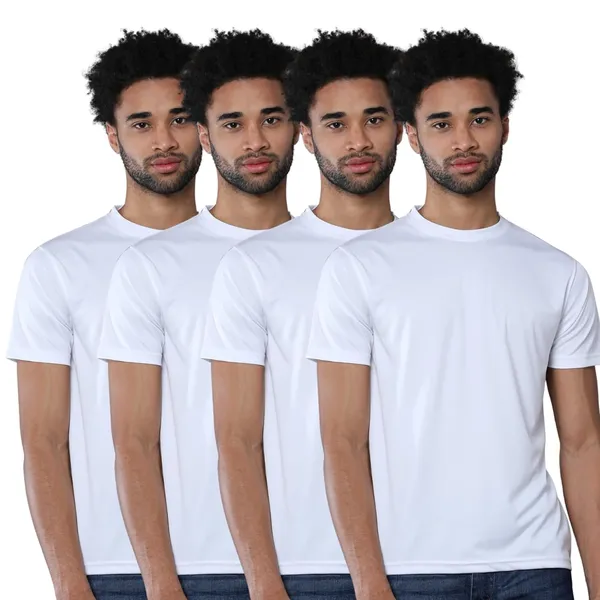White_Polyester_Dri_Fit_Half_Sleeve_Round_Neck_T_Shirt_-_Pack_Of_4_For_Men