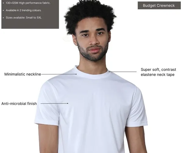 White_Polyester_Dri_Fit_Half_Sleeve_Round_Neck_T_Shirt_-_Pack_Of_4_For_Men