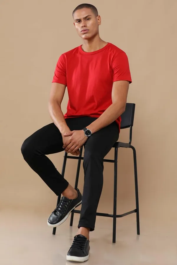 Heather_Red_Regular_Fit_Round_Neck_Solid_T_Shirt_For_Men