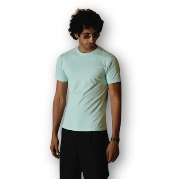 Mint_Blue_Cotton_Blend_Solid_Round_Neck_Half_Sleeve_T-Shirt_For_Men