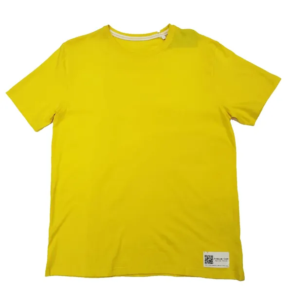 Yellow_Cotton_Blend_Solid_Round_Neck_Half_Sleeve_T-Shirt_For_Men