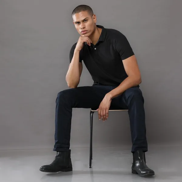 Classic_Black_Poly_Cotton_Regular_Fit_Polo_T-Shirt_For_Men