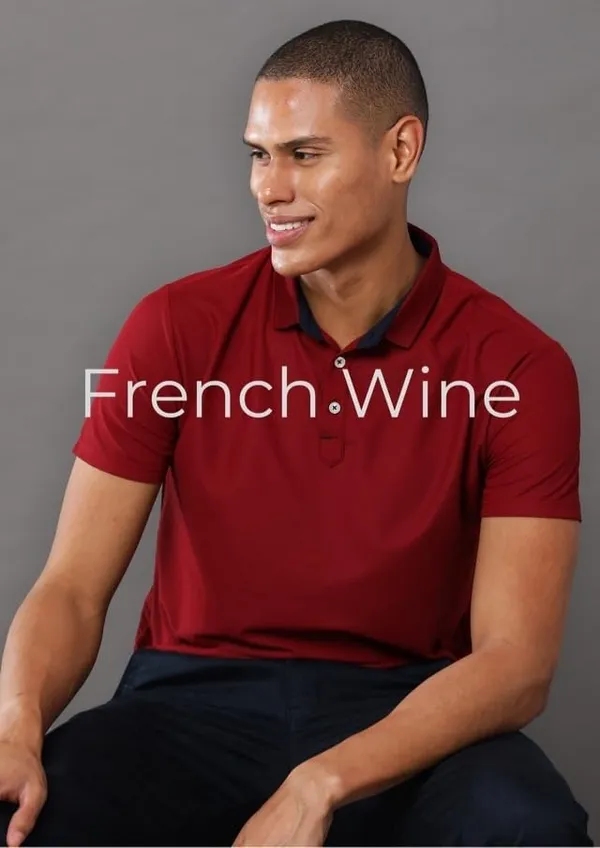 French_Wine_Poly_Cotton_Regular_Fit_Polo_T-Shirt_For_Men