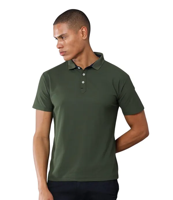 Olive_Green_Poly_Cotton_Regular_Fit_Polo_T-Shirt_For_Men