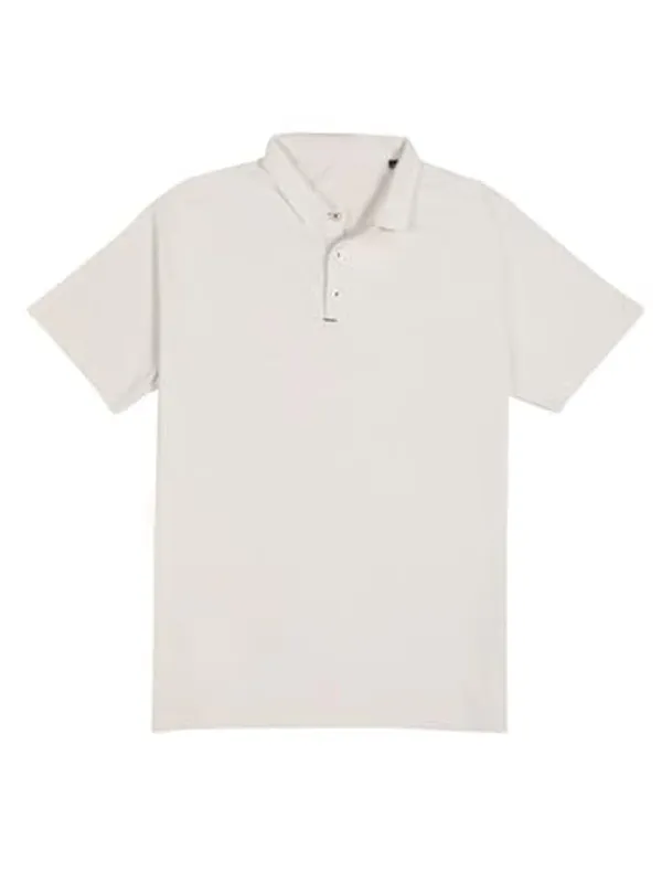 White_Poly_Cotton_Regular_Fit_Polo_T-Shirt_For_Men