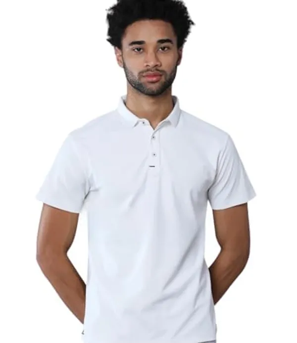 White_Poly_Cotton_Regular_Fit_Polo_T-Shirt_For_Men