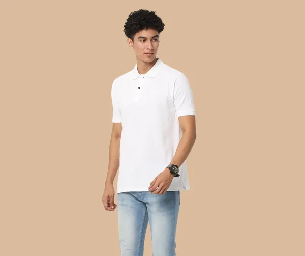 White_Regular_Fit_Collar_Polo_T_Shirt_For_Men