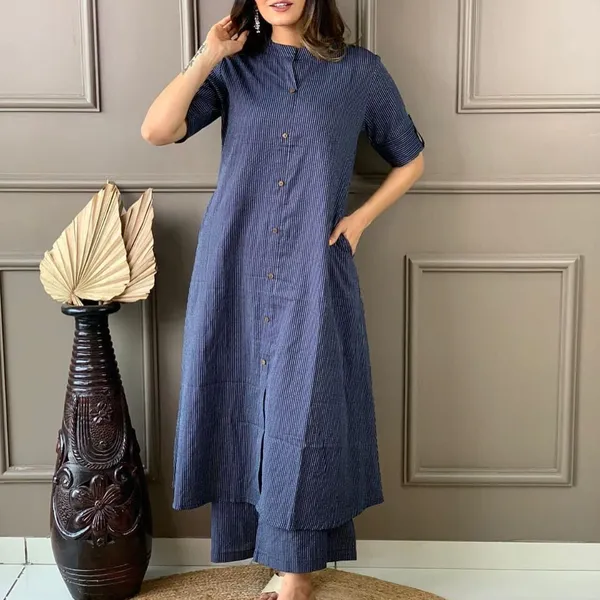 Navy_Blue_Cotton_And_Rayon_Straight_Kurta_With_Palazzo_Set_For_Women