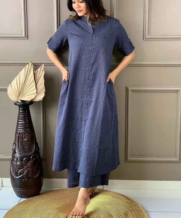Navy_Blue_And_Pink_Cotton_And_Rayon_Kurta_Palazzo_Set_Pack_Of_2